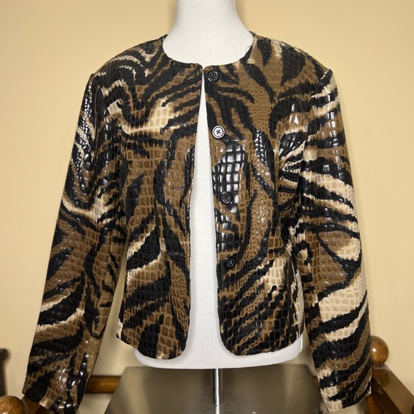 Selene Animal Print Jacket Size 8 - Picture 2 of 4
